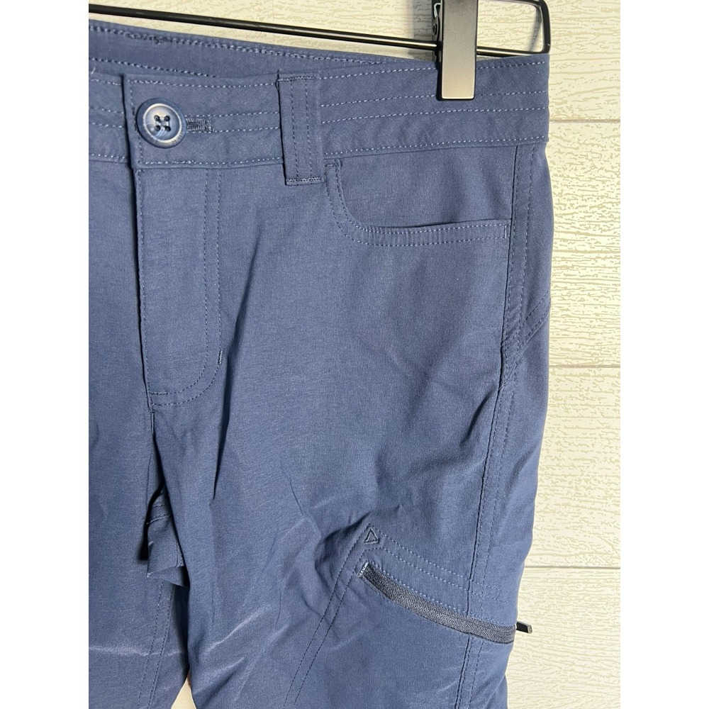 Eddie Bauer Womens 4 Navy Blue Hiking Capri Pants Stretch Cargo 28x20 - Picture 10 of 10